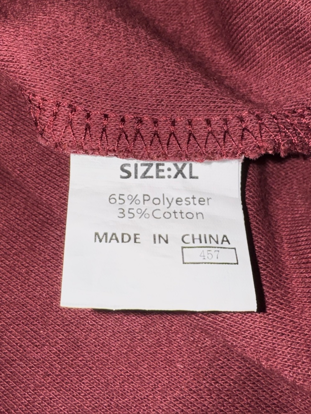 Oversized Henley Sweatshirt Asymmetrical Hem Burgundy EUC - Picture 9 of 10